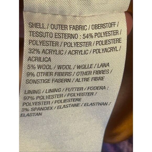 Isaac Mizrahi Lined Wool Blend Button Up Purple Plaid Coat Size Small (5543) - Picture 7 of 9